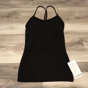 NWT Lululemon Power Y Tank Luon in Black size 4